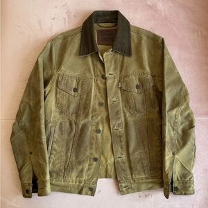 2010 Levi’s x Filson Tin Cloth Waxed Canvas Type 3 Trucker Jacket USA *RARE*